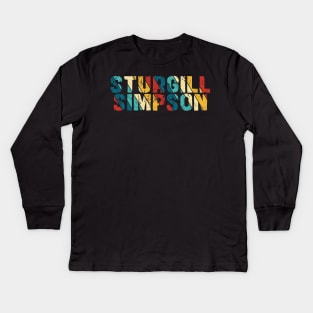 Retro Color - Sturgill Simpson Kids Long Sleeve T-Shirt